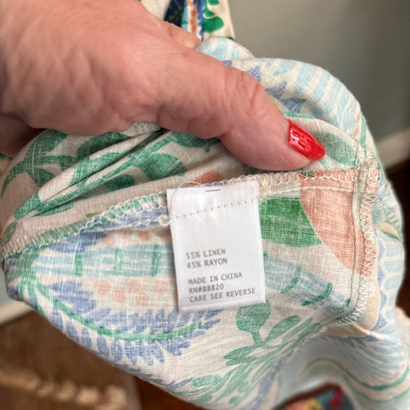 Tropical Print Linen Blend Maxi Skirt with Rope Belt - Picture 6 of 15